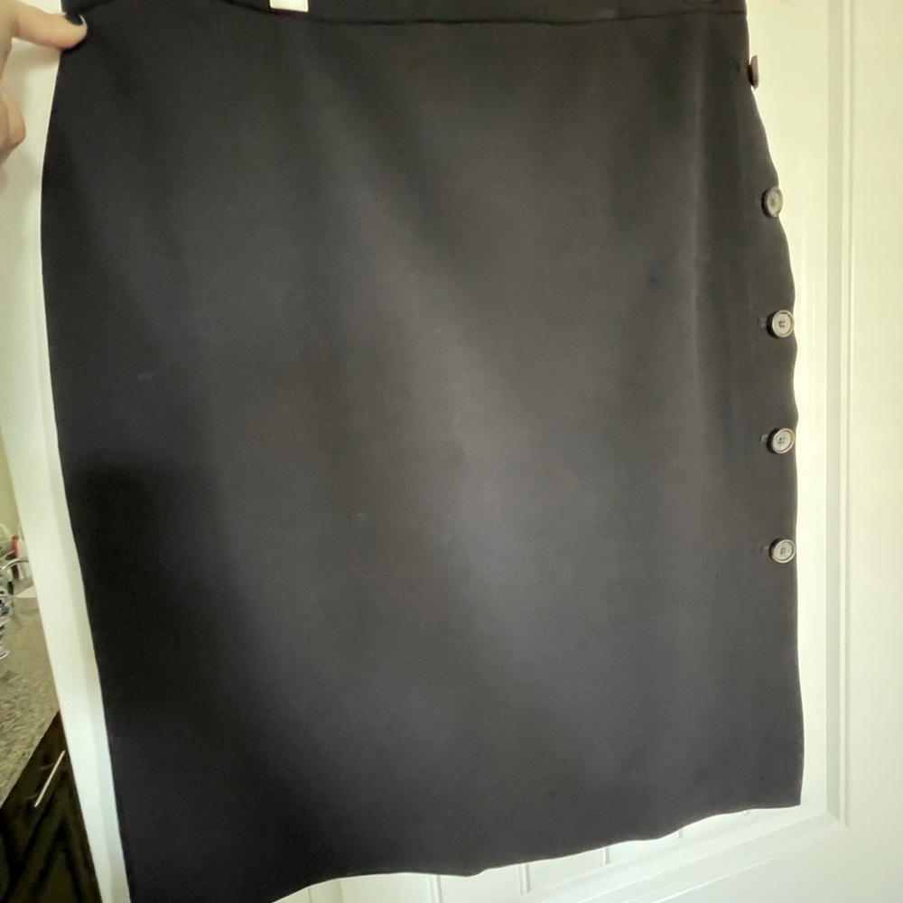 Ann Taylor Curvy Fit Black Pencil Skirt Size 14